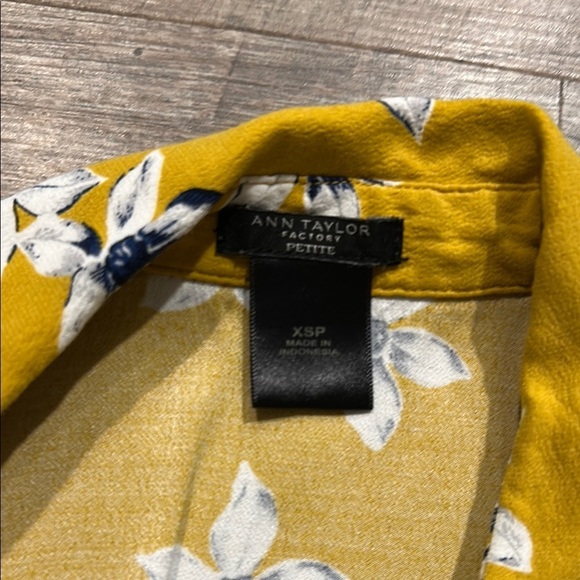 Ann Taylor Floral Sleeveless Yellow shirt mini Dress with pockets Size XSP - Picture 5 of 8